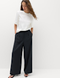 Pleated Wide Leg Trousers