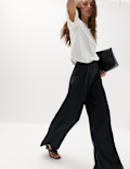 Pleated Wide Leg Trousers