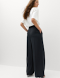 Pleated Wide Leg Trousers