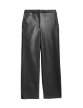 Leather Look Straight Leg Trousers