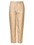 Pure Linen Striped Ankle Grazer Trousers