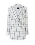 Pure Linen Checked Double Breasted Blazer