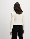 V Neck Fringe Tweed Jacket