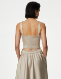 Satin Tailored Cropped Waistcoat