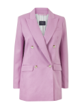 Linen Rich Double Breasted Longline Blazer