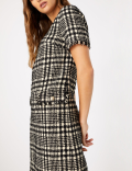 Tweed Checked Shift Mini Dress