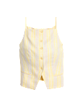 Linen Blend Striped Strappy Waistcoat