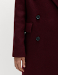 Double Breasted Longline Coat With Wool
