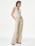Linen Blend Tailored Waistcoat