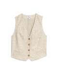 Linen Blend Tailored Waistcoat