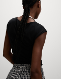 Printed Elasticated Waist Wide Leg Trousers