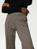 Twill Jersey Houndstooth Pintuck Trousers