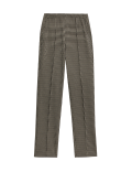 Twill Jersey Houndstooth Pintuck Trousers