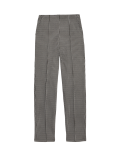 Twill Checked Straight Leg Trousers