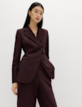 Tailored Cinched Asymmetric Single Breasted Blazer