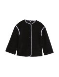 Textured Detachable Scarf Wrap Coat