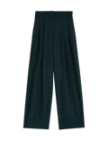 Pleat Front Wide Leg Trousers