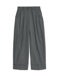Flannel Wide Leg Trousers