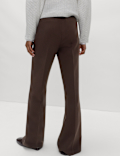 Slim Side Zip Flared Trousers