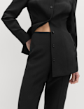 Slim Side Zip Flared Trousers