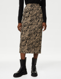 Jersey Animal Print Midaxi Pencil Skirt