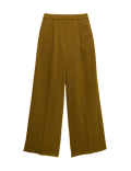Relaxed Wide Leg Trousers With Linen