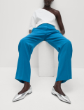 Crepe Tailored Straight Leg Trousers