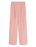 Satin Twill Wide Leg Trousers