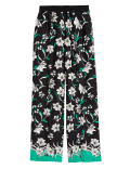 Crepe Floral Wide Leg Trousers
