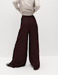 Satin Crinkle Palazzo Trousers