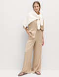 Satin Crinkle Palazzo Trousers