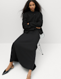 Collarless Short Button Through Jacket with Wool