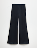 Pique Side Stripe Wide Leg Trousers