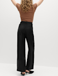 Linen Blend Relaxed Straight Trousers