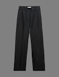 Linen Blend Relaxed Straight Trousers