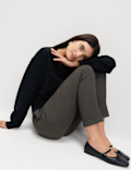 Drawstring Tapered Ankle Grazer Trousers