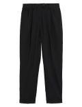 Pleat Front Tapered Ankle Grazer Trousers