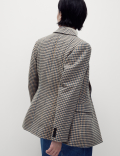 Tweed Tailored Houndstooth Blazer with Wool