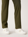 Jersey Straight Leg Trousers with Stretch