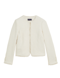 Tweed Collarless Short Jacket
