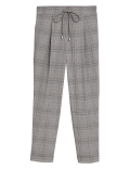 Checked Tapered Ankle Grazer Trousers