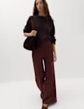 Jersey Wide Leg Trousers with Stretch