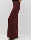 Jersey Wide Leg Trousers with Stretch
