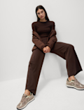Jersey Wide Leg Trousers with Stretch