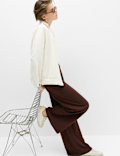 Jersey Wide Leg Trousers with Stretch