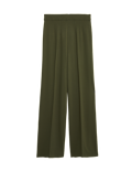 Jersey Wide Leg Trousers with Stretch