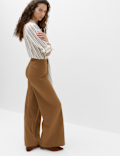 Jersey Wide Leg Trousers with Stretch