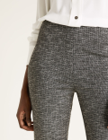 Jersey Checked Flared Trousers