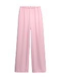 Crepe Elasticated Waist Wide Leg Trousers