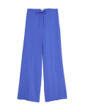 Crepe Elasticated Waist Wide Leg Trousers